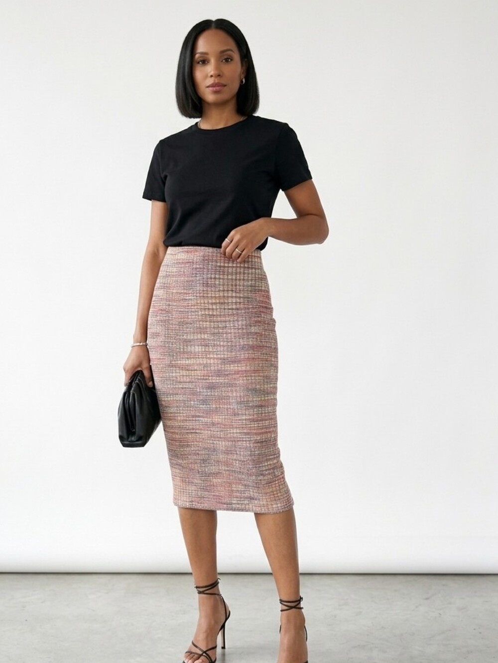 Midi Stretch Pencil Skirt